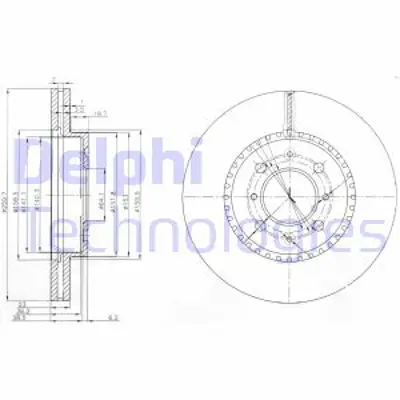 DELPHI BG3965 Fren Dıskı (Cıftlı Paket) Delıklı Ã–n Honda Cıvıc06/2002 > 03/2006 45251S6FE10