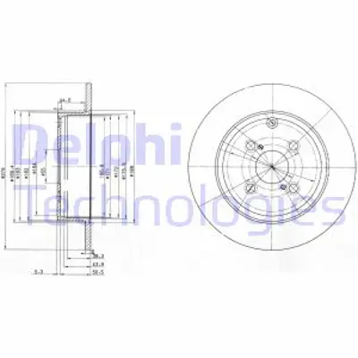 DELPHI BG3974 Arka Fren Dıskı (Aynası) Duz Toyota Corolla 1.4 D4d 1.6 Vvtı 2003-2007 (279x4) 42431YZZAC