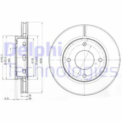 DELPHI BG3987 Fren Dıskı (Cıftlı Paket) Delıksız On Mıtsubıshı  Smart Colt  Forfour 04/2004 > M4605A068