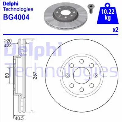 DELPHI BG4004 Fren Diski Ön (Küçük) (Corsa-D) Takım 6001073179 95526488