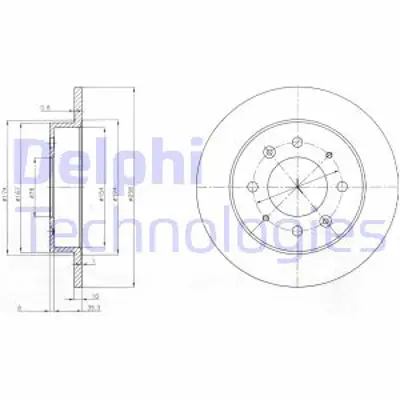 DELPHI BG4017 Fren Dıskı (Cıftlı Paket) Delıksız Arka Kıa Cerato07/2004 > 03/2009 584112F100