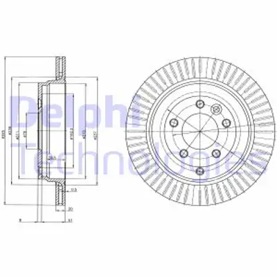 DELPHI BG4020C Fren Dıskı (Cıftlı Paket) Boyalı Delıksız Arka Land Rover Dıscovery Range Rover Sport 11/2004 > 07/2 SDB500150