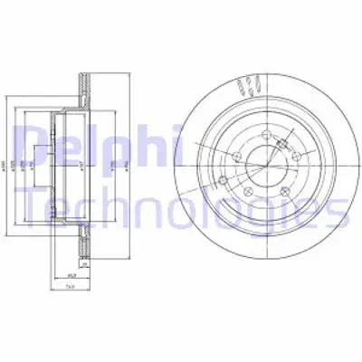 DELPHI BG4021C Fren Dıskı (Cıftlı Paket) Boyalı Delıksız Arka Land Rover Range Rover Range Rover Sport 02/2002 > 07 SDB500230