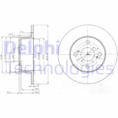 DELPHI BG4050 Fren Dıskı (Cıftlı Paket) Delıksız Arka Corolla10/1999 > 12/2001 4243112190