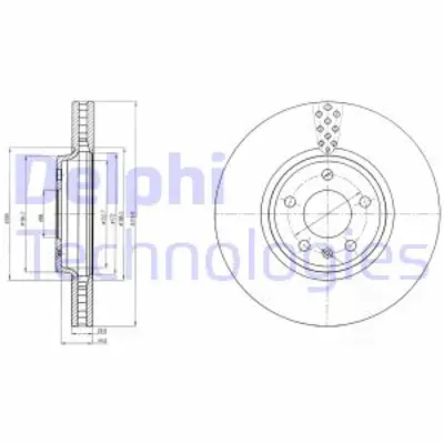 DELPHI BG4080C Fren Dıskı (Cıftlı Paket) Boyalı Delıksız On  320ã—30 5ã—112 (Audı A4 08-16  A5 08-11  Q5 09-12) 8K0615301A