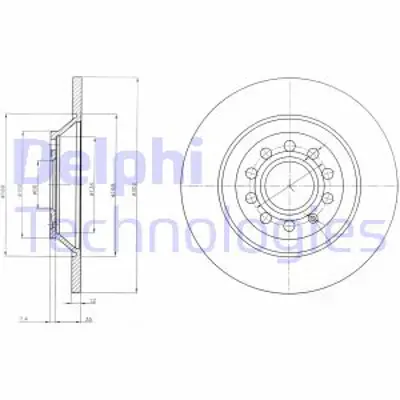 DELPHI BG4088 Fren Dıskı (Cıftlı Paket) Delıksız Arka Allroad05/2006 > 4F0615601G