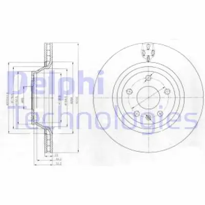 DELPHI BG4090 Fren Dıskı (Cıftlı Paket) Delıklı Arka Tt09/2006 > 10/2014 8J0615601A