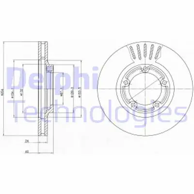 DELPHI BG4098 Fren Dıskı (Cıftlı Paket) Delıklı Ã–n H110/1997 > 05/2008 581294A100