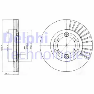 DELPHI BG4105 Fren Dıskı (Cıftlı Paket) Delıklı Ã–n Mazda B2500 B26001999 > UG523325X