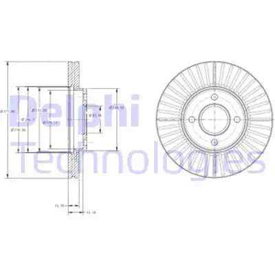 DELPHI BG4117 Fren Dıskı (Cıftlı Paket) Delıklı Ã–n Fıesta01/2005 > 09/2008 5S6Y1125AC