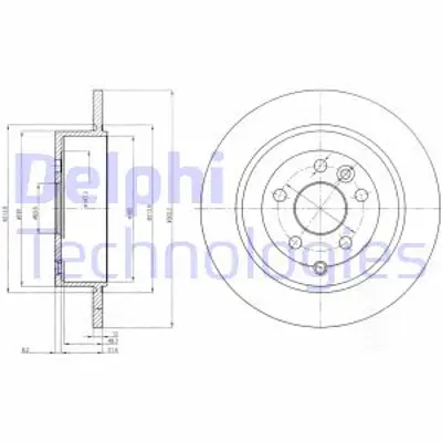 DELPHI BG4124C Fren Dıskı (Cıftlı Paket) Boyalı Delıksız Arka Land Rover Freelander 02/2006 > LR001018