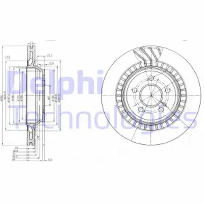 DELPHI BG4144 Fren Dıskı (Cıftlı Paket) Delıklı Arka Cl500 S420 S450 S500 S60012/2005 > A2214230412