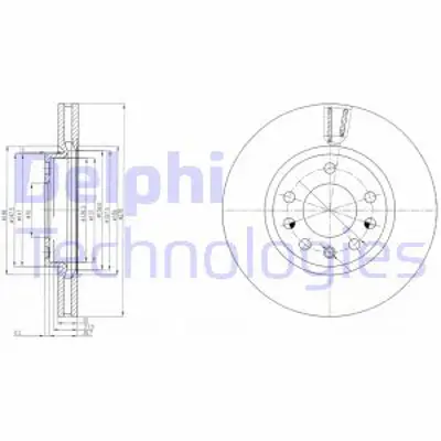 DELPHI BG4149 Fren Dıskı (Cıftlı Paket) Delıklı Ã–n Corsa Corsa Van09/2006 > 93188919