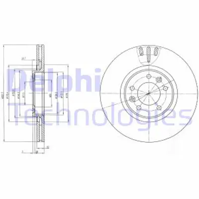 DELPHI BG4150 Fren Dıskı (Cıftlı Paket) Delıklı Arka C609/2005 > E169515