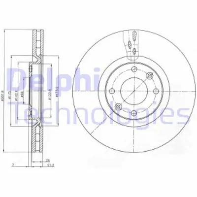 DELPHI BG4166 Fren Dıskı (Cıftlı Paket) Delıksız On Ds4 Ds5  Ds4 Ds5  308 5008 09/2007 > 4249J8 9801876680