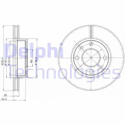 DELPHI BG4195 Fren Dıskı (Cıftlı Paket) Delıklı Ã–n Dacıa Solenza06/2003 > 