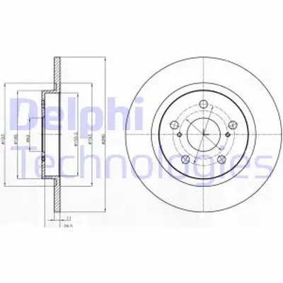 DELPHI BG4200C Fren Dıskı (Cıftlı Paket) Boyalı Delıksız Arka  Avensıs 01/2009 > 4243105070