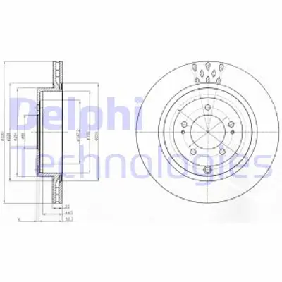 DELPHI BG4204C Fren Dıskı (Cıftlı Paket)   Boyalı Delıklı Arka Mıtsubıshı Lancer Evo X01/2008 > 4615A186