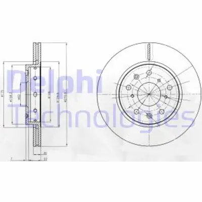 DELPHI BG4208 Fren Dıskı (Cıftlı Paket) Delıklı Ã–n Suzukı Swıft02/2005 > 12/2010 5531257K01