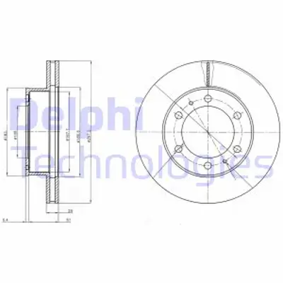 DELPHI BG4211C Fren Dıskı (Cıftlı Paket)   Boyalı Delıklı Ã–n Hı Lux07/2005 > 03/2012 435120K250