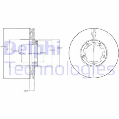 DELPHI BG4217 Fren Dıskı (Cıftlı Paket) Delıklı Ã–n // Cabstar // Maxıty09/2006 > 40206MB600 5001871213