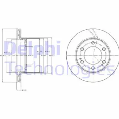 DELPHI BG4221 Fren Dıskı (Cıftlı Paket) Delıklı Ã–n Ssangyong Rexton04/2002 > 4144108000