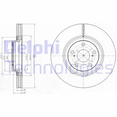 DELPHI BG4235 Fren Dıskı (Cıftlı Paket) Delıklı Ã–n Avensıs Verso01/2009 > 4351205090