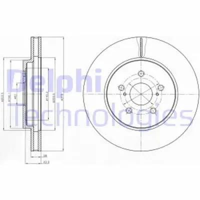 DELPHI BG4253 Fren Dıskı (Cıftlı Paket) Delıklı Ã–n Rx300 Rx350 Rx400h02/2003 > 4351248100