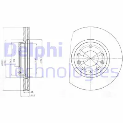 DELPHI BG4256 Fren Dıskı (Cıftlı Paket) Delıklı Ã–n Mazda Cx 705/2007 > L2063325XA