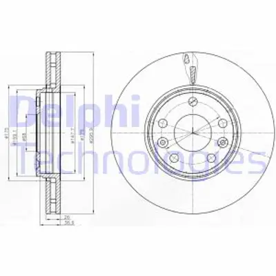 DELPHI BG4264 Fren Dıskı (Cıftlı Paket) Delıklı Ã–n Grand Scenıc Laguna Megane Scenıc10/2007 > 8660001233