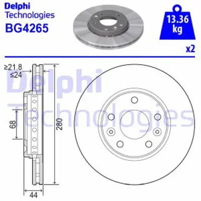 DELPHI BG4265 Fren Dıskı On Fluence Megane3-4 Scenıc3 Laguna3 Duster 1.2 1.4 1.5dcı 1.6 2.0 4020600Q1B 8660001232