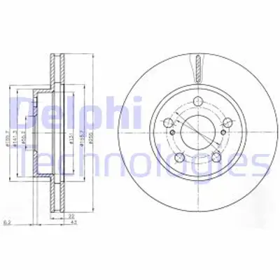 DELPHI BG4269 Fren Dıskı (Cıftlı Paket) Delıklı Ã–n Prıus01/2004 > 03/2009 4351247030