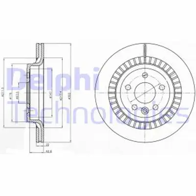 DELPHI BG4270 Arka Fren Dısk Aynası Volvo Xc60 08=>17 31471033