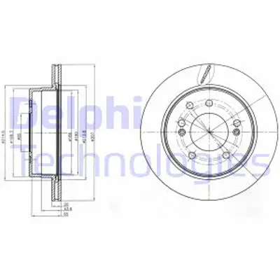 DELPHI BG4273 Fren Dıskı (Cıftlı Paket) Delıklı Arka Ssangyong Rexton Rodıus04/2002 > 4840121002