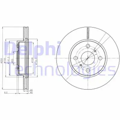 DELPHI BG4274 Fren Dıskı (Cıftlı Paket) Delıklı Ã–n Iq11/2008 > 4351274010