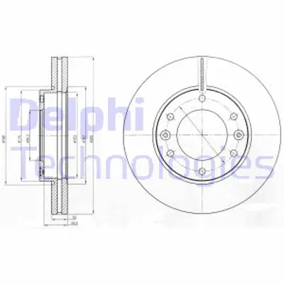 DELPHI BG4296 Fren Dıskı (Cıftlı Paket) Delıklı Ã–n H1 I800 Iload02/2008 > 517124H500