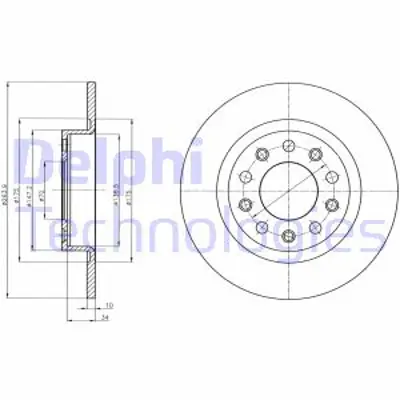 DELPHI BG4315 Fren Dıskı (Cıftlı Paket) Delıksız Arka Alfa Romeo Gıulıetta04/2010 > 