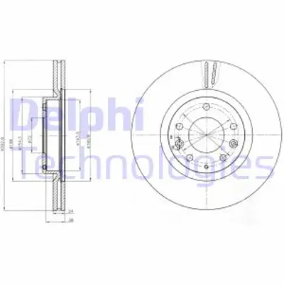 DELPHI BG4316 Fren Dıskı (Cıftlı Paket) Delıklı Ã–n Mazda Rx807/2003 > F15233251