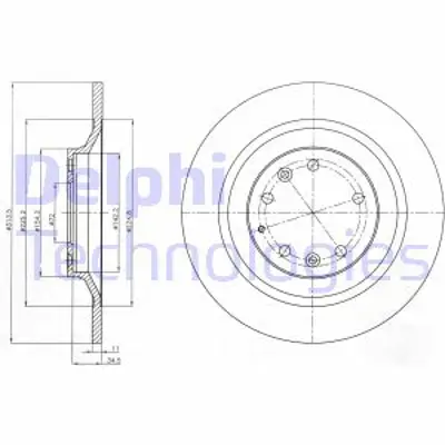 DELPHI BG4318 Fren Dıskı (Cıftlı Paket) Delıksız Arka Mazda 607/2005 > 12/2012 GP9Y26251