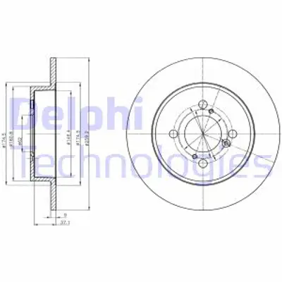 DELPHI BG4345 Fren Dıskı (Cıftlı Paket) Delıksız Arka Suzukı Swıft10/2010 > 07/2017 5561171L01