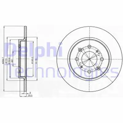 DELPHI BG4385C Fren Dıskı (Cıftlı Paket)   Boyalı Delıksız Arka Honda Insıght04/2009 > 42510TM8G01