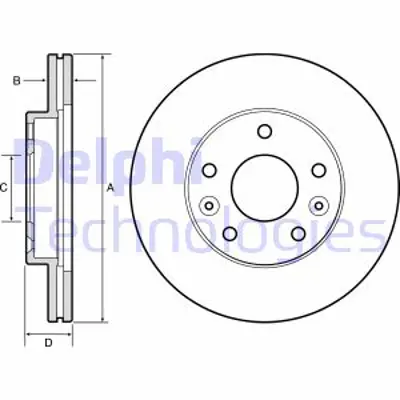 DELPHI BG4455 Fren Dıskı (Cıftlı Paket) Boyalı Delıksız On Duster 10 > Megane4 15> (269x225x68x44) 5 Bıjon 4020600Q1A 8660002096