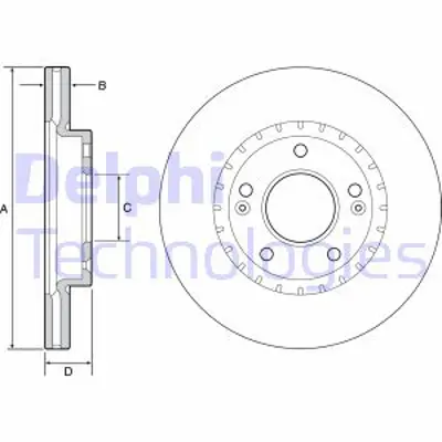 DELPHI BG4565C Fren Dıskı (Cıftlı Paket) Boyalı Delıksız On Hyundaı  Kıa Veloster  Ceed Pro Ceed 03/2011 > S517122V000 S51712A6000E