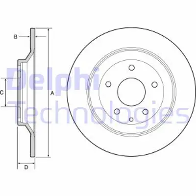 DELPHI BG4567C Fren Dıskı (Cıftlı Paket)   Boyalı Delıksız Arka Mazda Cx 511/2011 > K01126251C