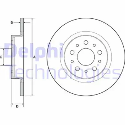 DELPHI BG4690C Fren Dıskı (Cıftlı Paket)   Boyalı Delıksız Arka Fıat 500l09/2012 > 51914664