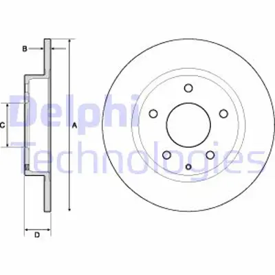 DELPHI BG4707C Fren Dıskı (Cıftlı Paket) Boyalı Delıksız Arka  3 Cx-3 09/2013 > BJS726251B