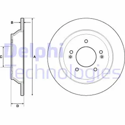 DELPHI BG4708C Fren Dıskı (Cıftlı Paket)   Boyalı Delıksız Arka Kıa Carens03/2013 > 58411B2500