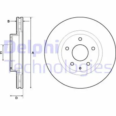 DELPHI BG4713C Fren Dıskı (Cıftlı Paket)   Boyalı Delıklı Ã–n Mazda 3 Cx 309/2013 > BJT233251A