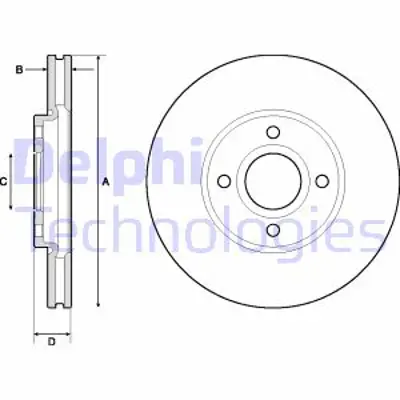 DELPHI BG4715C Fren Dıskı (Cıftlı Paket) Boyalı Delıksız On  Ecosport 10/2013 > 11/2017 CN151125DA