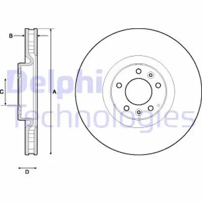 DELPHI BG4716C Fren Dıskı (Cıftlı Paket)   Boyalı Delıklı Ã–n Peugeot 308 50802/2013 > 9804605780 9818381680